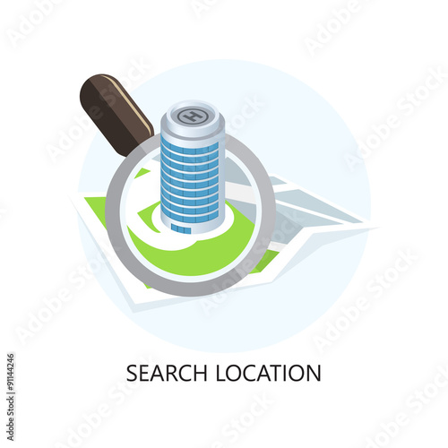 Location Icon. Search Concept. Flat Design.