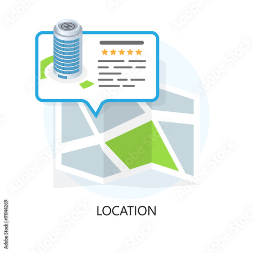 Location Icon. Locating Your Business. Flat Design.
