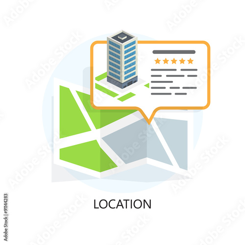 Location Icon. Locating Your Business. Flat Design.