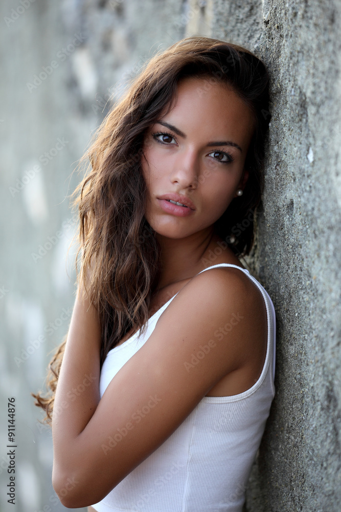 Young beautiful woman model looks Young beautiful woman model looks