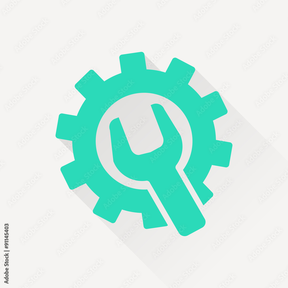 Wrench and gear icon, vector illustratoon Wrench and gear icon, vector illustratoon