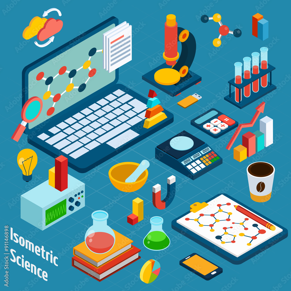 Isometric Science Workplace Isometric Science Workplace