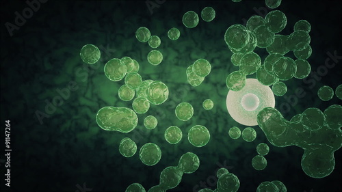 cell killing Single cell bacteria. 3d render