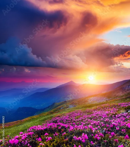 Obraz magiczny krajobraz gór