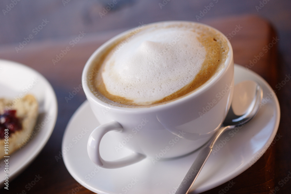 Fototapeta premium cappuccino with bruschetta