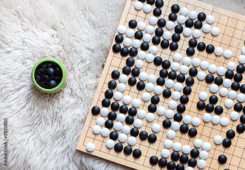 GO (Game) on the wool carpet