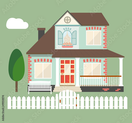 vector flat house