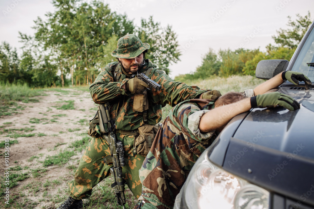 paratrooper airborne infantry in the forest paratrooper airborne infantry in the forest