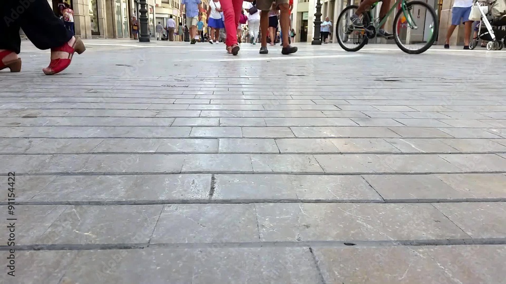 fast motion on a street in Malaga, Spain