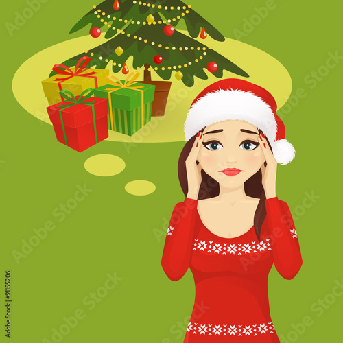 Stressed holiday woman