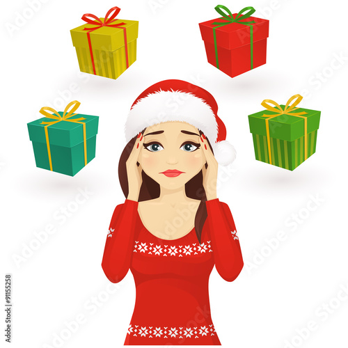Stressed holiday woman