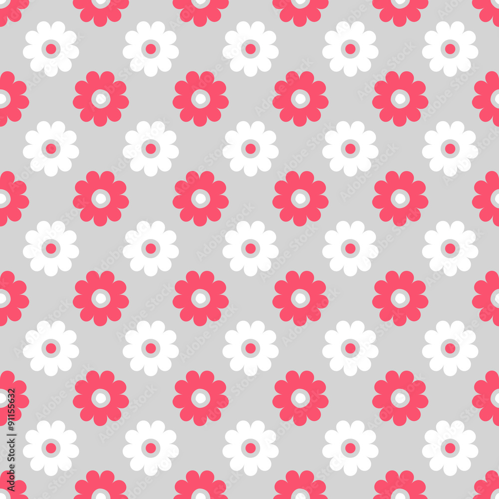 Cute different  seamless pattern. Pink, white and grey color