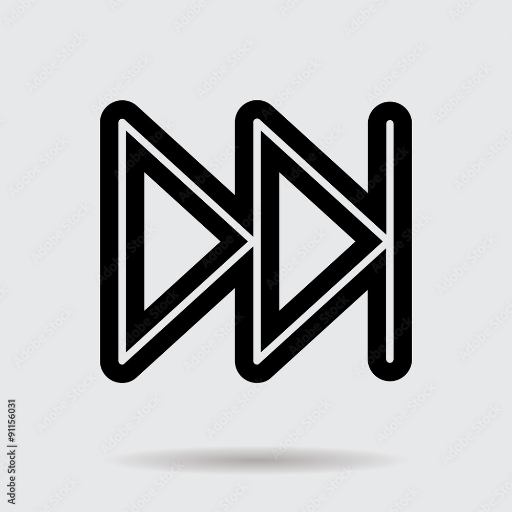 Flat line arrow icon for web and user interface design Flat line arrow icon for web and user interface design