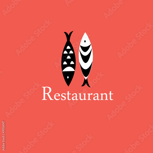 icon with a fish restaurant