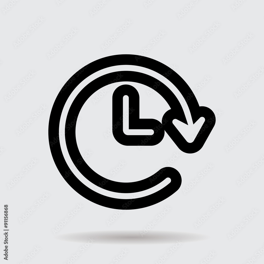 Flat line arrow icon for web and user interface design Flat line arrow icon for web and user interface design