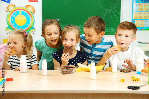 Cute children at lunch time...
