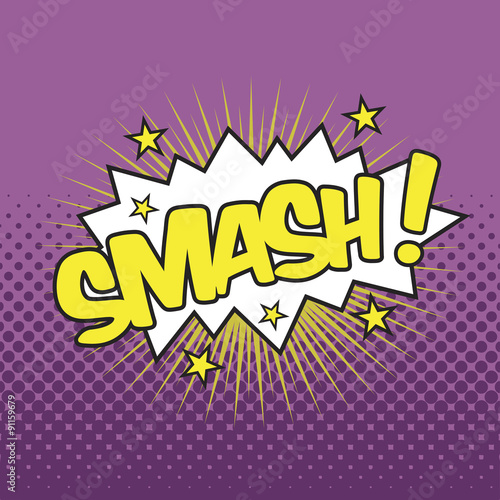 SMASH! Wording Sound Effect for Comic Speech Bubble