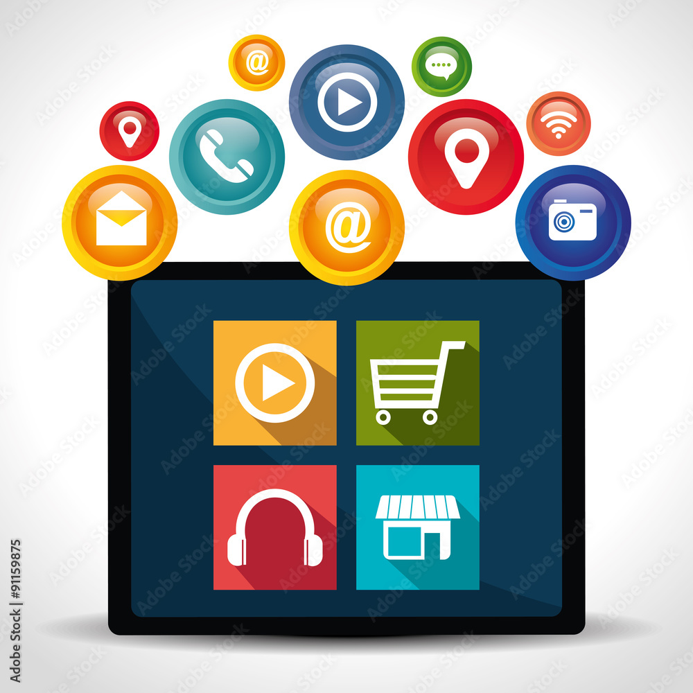 e-commerce and market mobile applications design.
