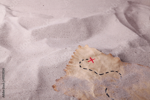 A treasure map in the sand