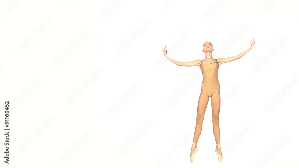 little Ballerina posing on a white little Ballerina posing on a white
