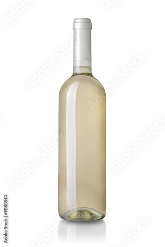 Weißwein isoliert auf weißem Hintergrund