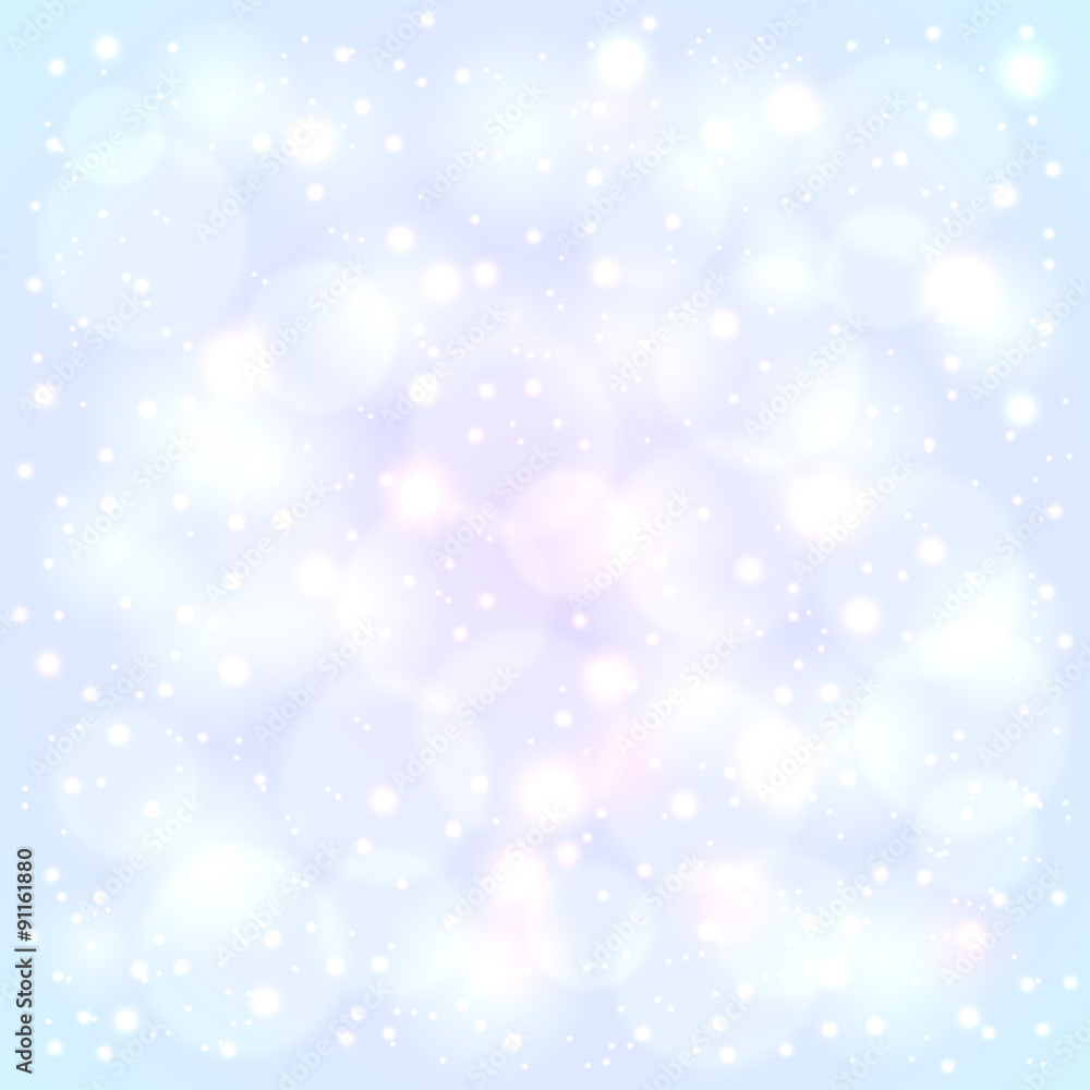 Blue snowy lights blurred background