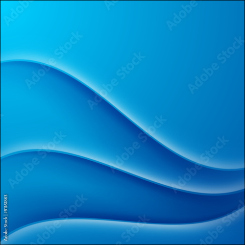 Blue shaded waves abstract vector background