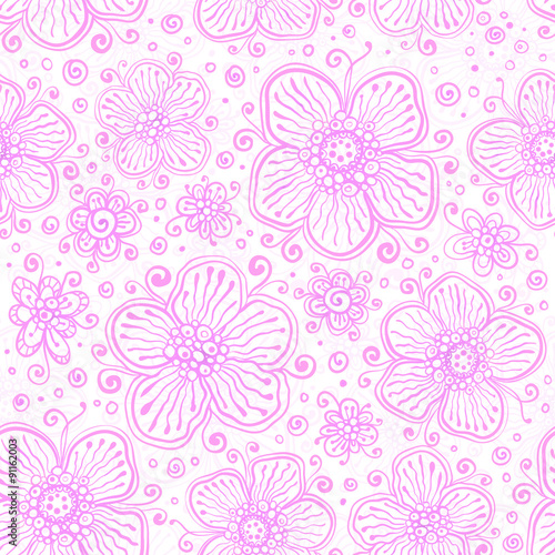 Light pink flourish seamless pattern