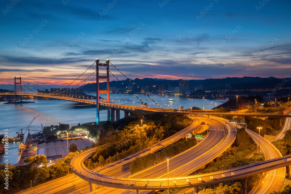 Night scenes of Tsing Ma Bridge Night scenes of Tsing Ma Bridge