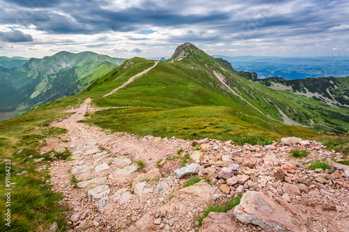 Narrow trail in the Tatras Mountains