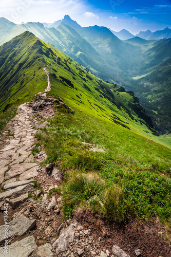 Footpath in the mountains in Poland