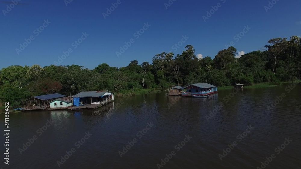 Aerial View of Floating Houses in Manaus, Amazon, Brazil Aerial View of Floating Houses in Manaus, Amazon, Brazil