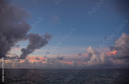 Beautiful cloudy sky at sunset in the tropics © Talulla