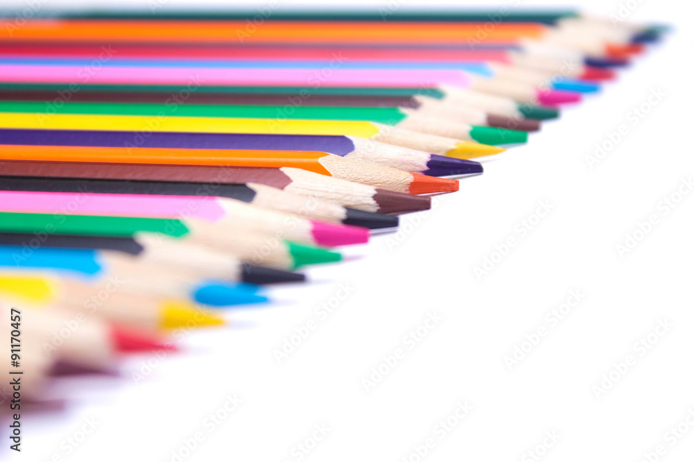 colored pencils on an isolated background colored pencils on an isolated background