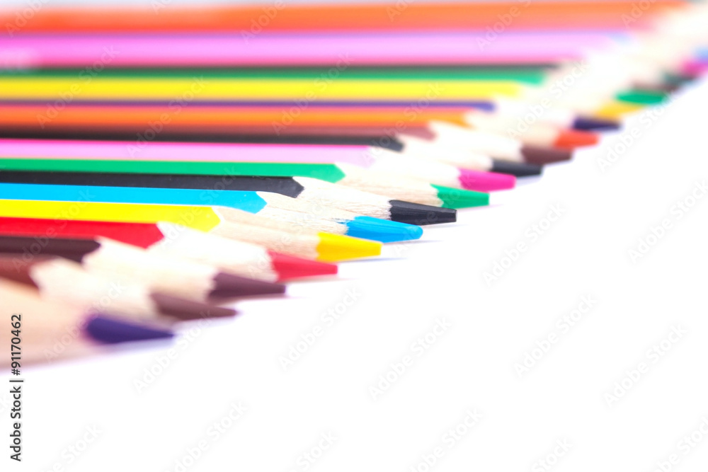 colored pencils on an isolated background colored pencils on an isolated background