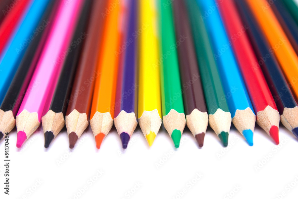 colored pencils on an isolated background colored pencils on an isolated background