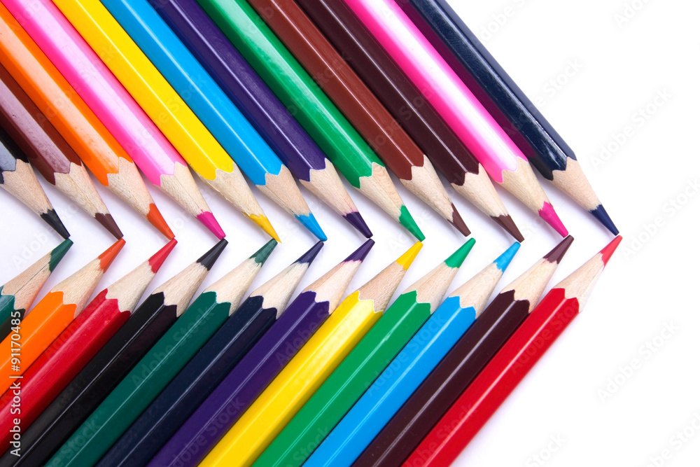 Fototapeta premium colored pencils on an isolated background
