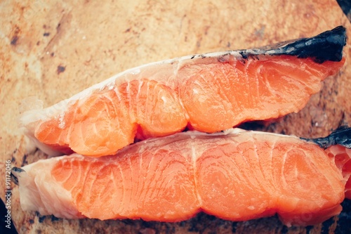 Fresh raw salmon