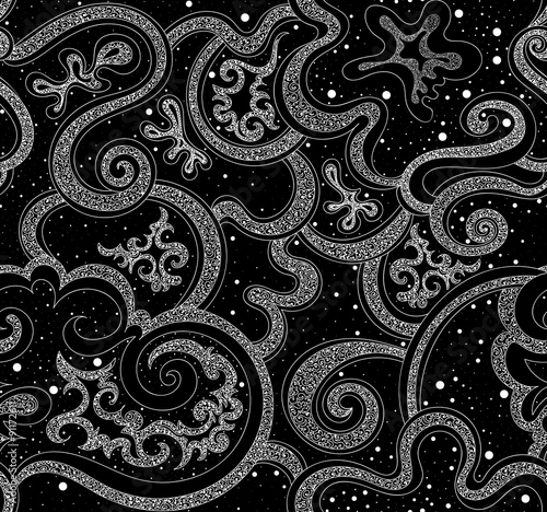 Abstract vector seamless texture with figured lines. Ornamental vector background. Endless decorative pattern