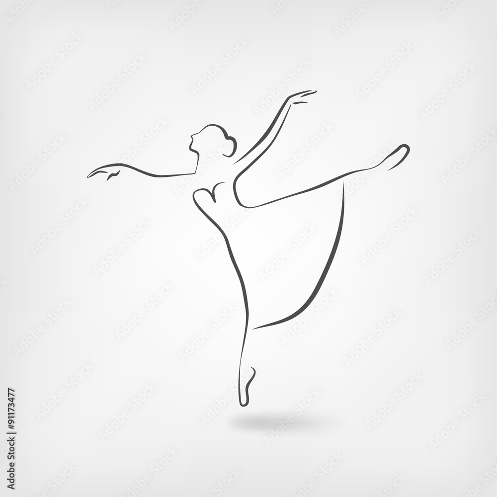 sketch ballerina dancing studio symbol sketch ballerina dancing studio symbol