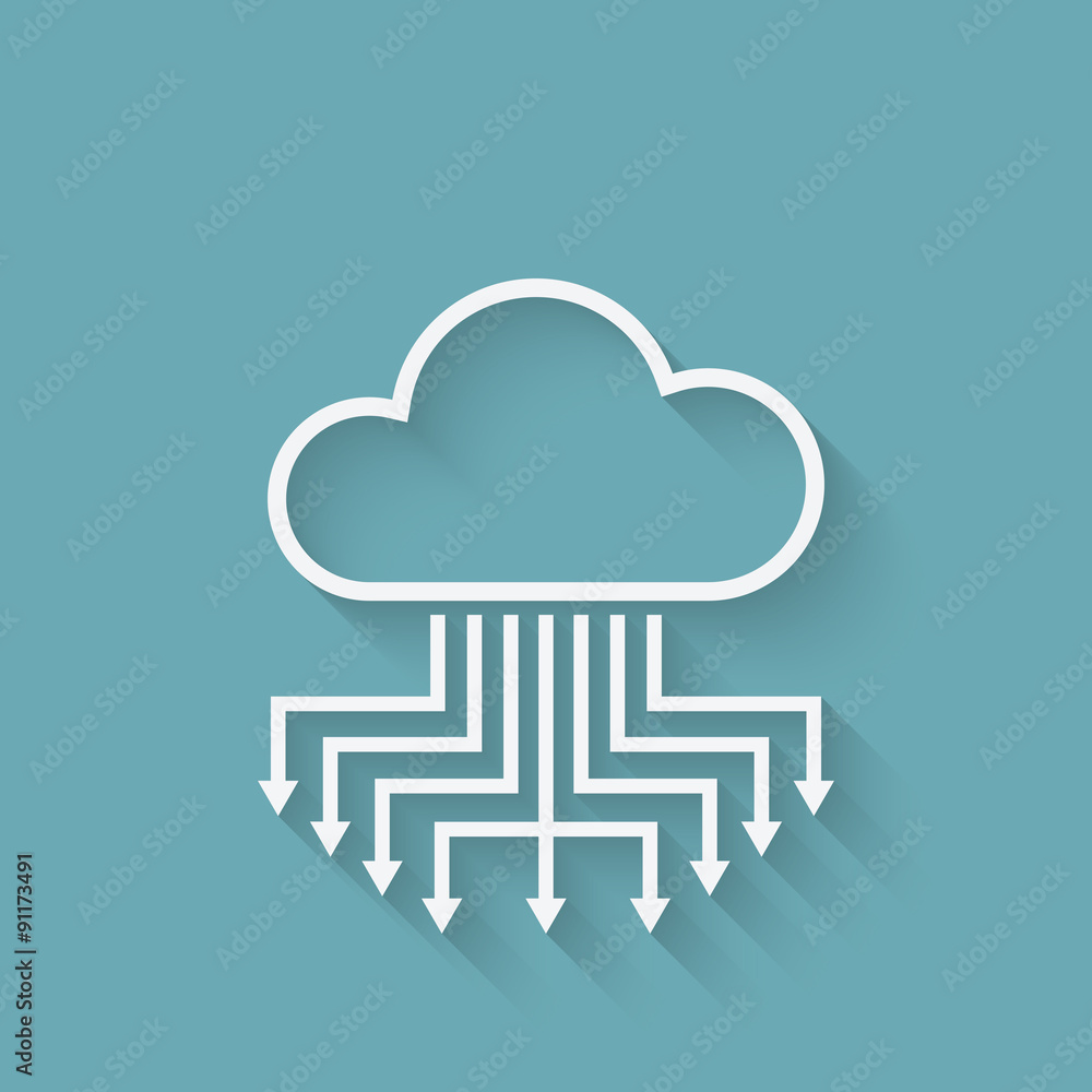cloud computer server. concept symbol cloud computer server. concept symbol