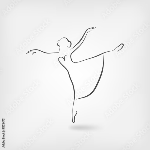 sketch ballerina dancing studio symbol