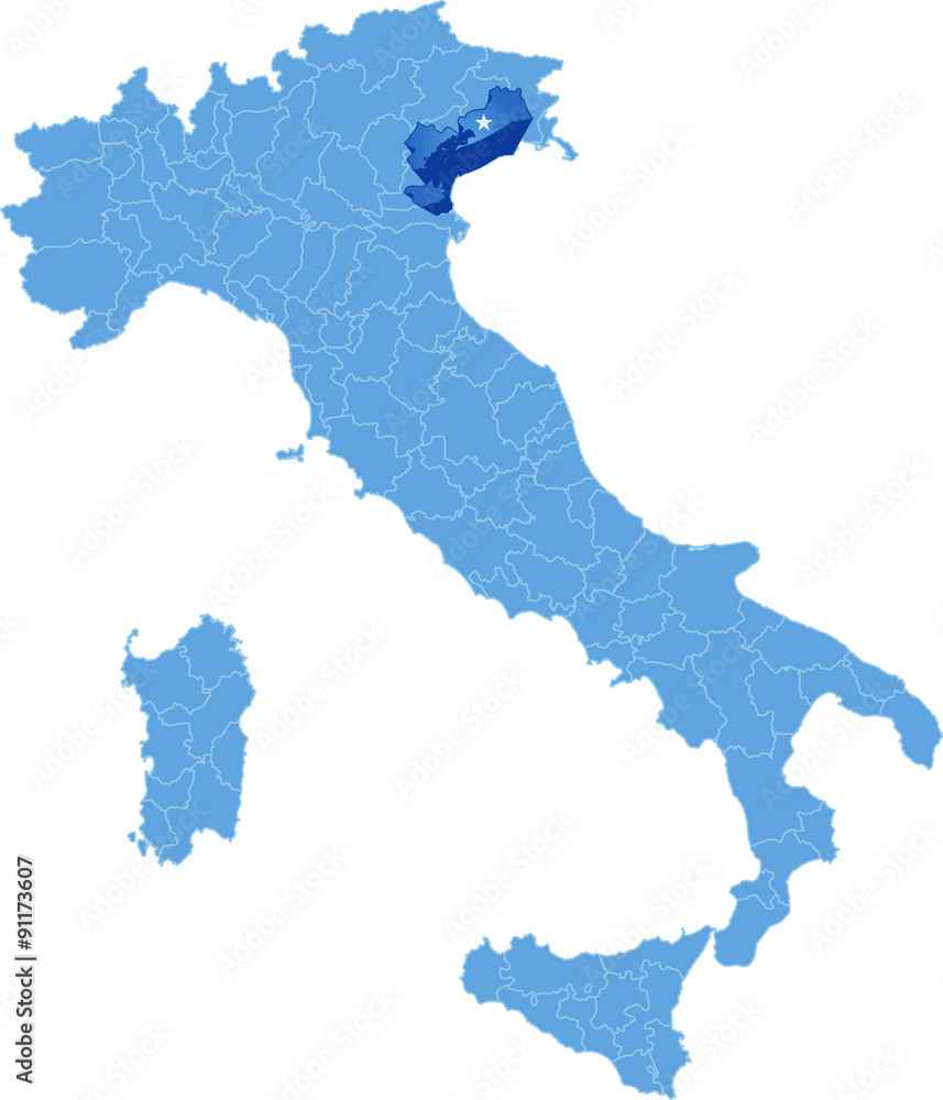 Obraz premium Map of Italy, Venezia