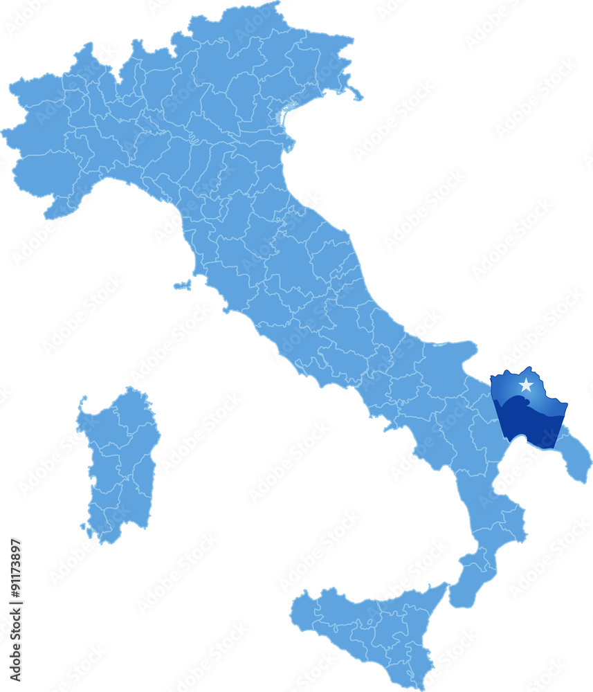 Map of Italy, Taranto
