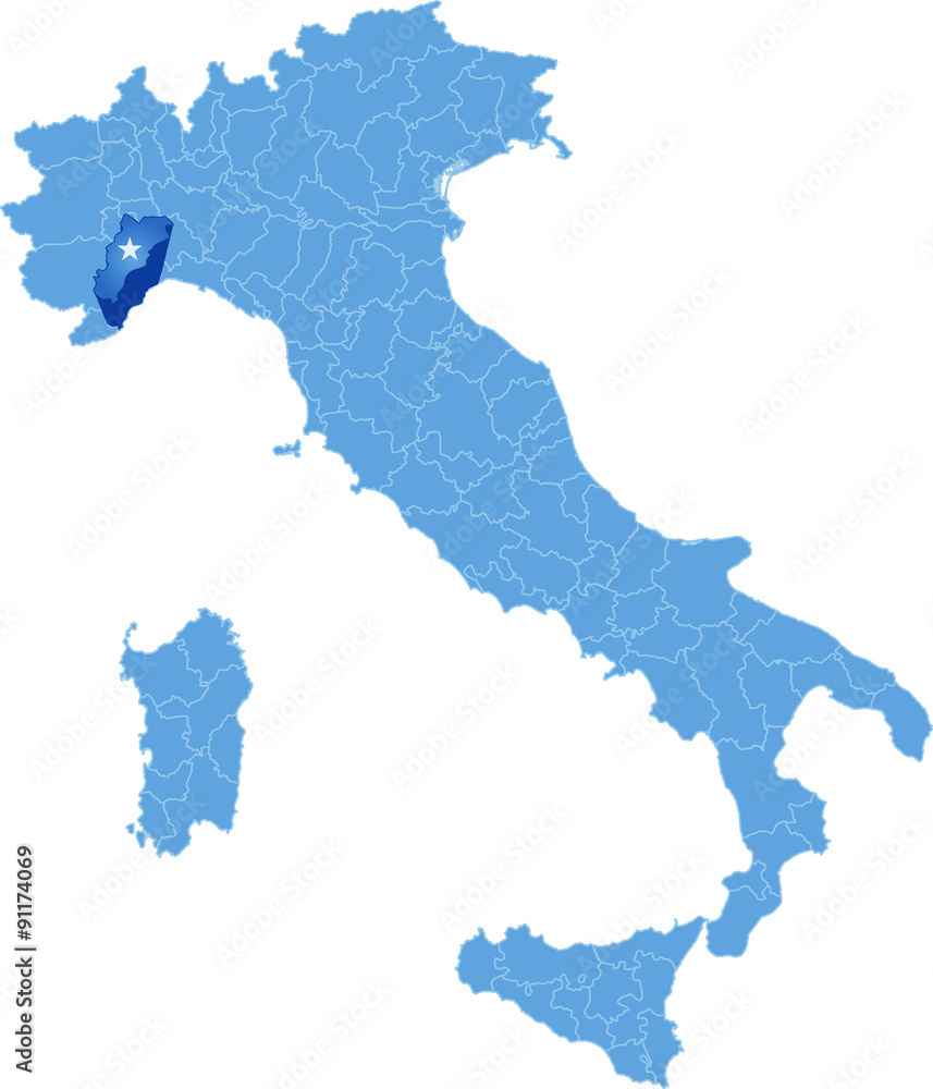 Obraz premium Map of Italy, Savona