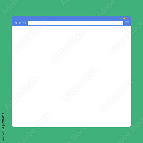 Flat blank browser window