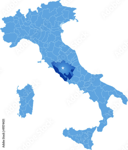 Map of Italy, Roma