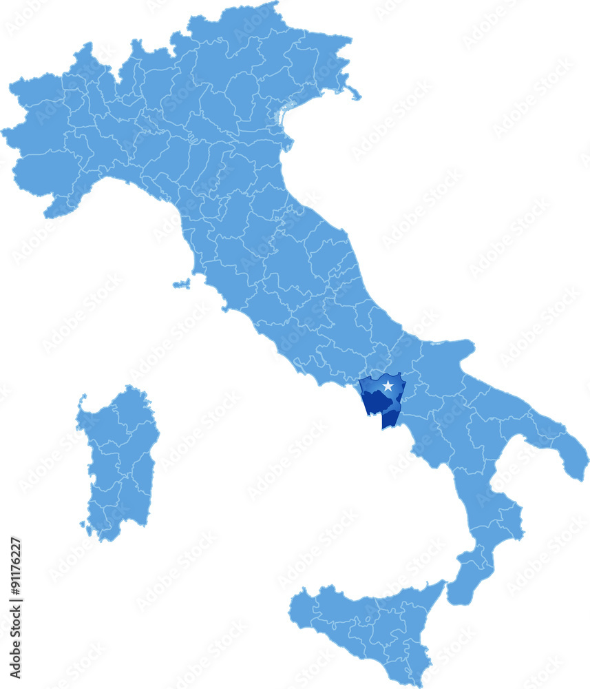 Map of Italy, Napoli