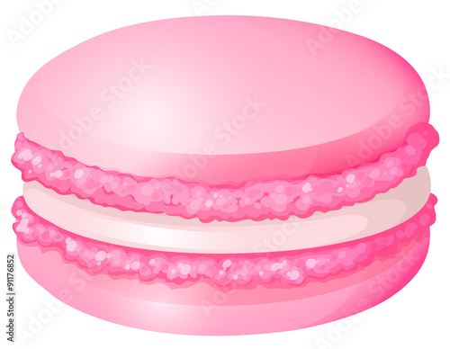 Pink macaron with cream