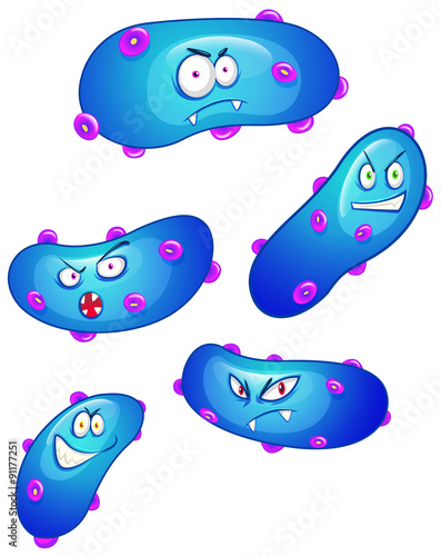 Bacteria with facial expressions